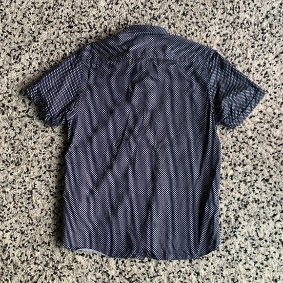 Ted Baker London Short Sleeve Shirt Button Down Casual Dress Navy Blue White 4 L - Picture 13 of 13